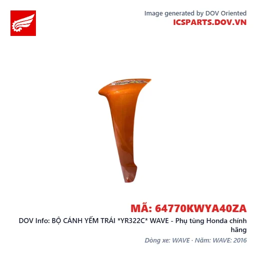 BỘ CÁNH YẾM TRÁI *YR322C* WAVE - Phụ tùng Honda chính hãng