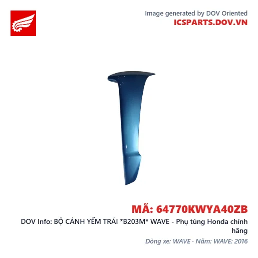 BỘ CÁNH YẾM TRÁI *B203M* WAVE - Phụ tùng Honda chính hãng
