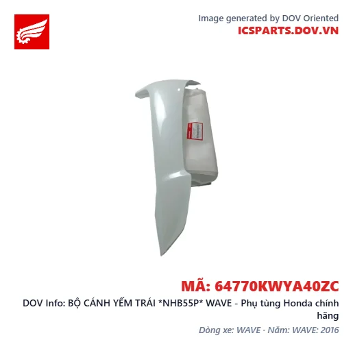 BỘ CÁNH YẾM TRÁI *NHB55P* WAVE - Phụ tùng Honda chính hãng