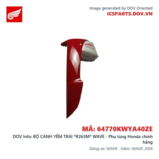 BỘ CÁNH YẾM TRÁI *R263M* WAVE - Phụ tùng Honda chính hãng