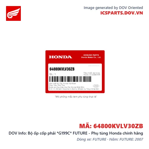 Bộ ốp cốp phải *G199C* FUTURE - Phụ tùng Honda chính hãng