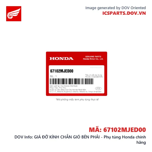 GIÁ ĐỠ KÍNH CHẮN GIÓ BÊN PHẢI - Phụ tùng Honda chính hãng