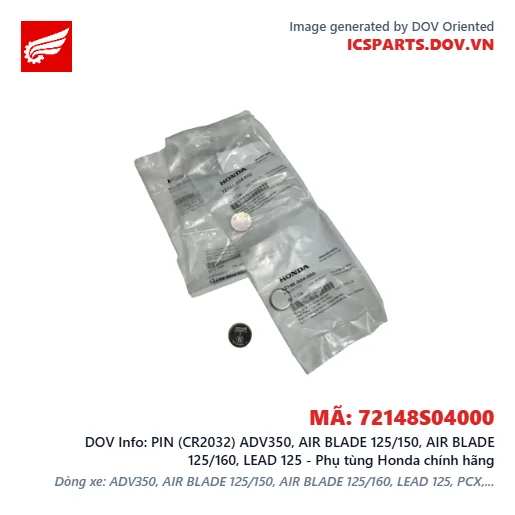 PIN (CR2032) ADV350, AIR BLADE 125/150, AIR BLADE 125/160, LEAD 125 - Phụ tùng Honda chính hãng