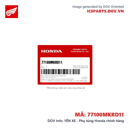 YÊN XE - Phụ tùng Honda chính hãng