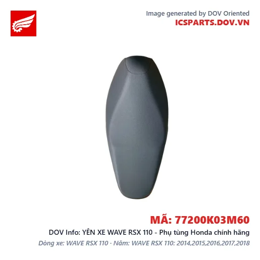 YÊN XE WAVE RSX 110 - Phụ tùng Honda chính hãng