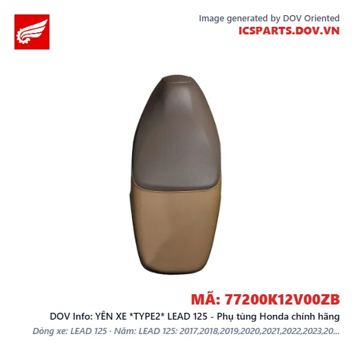 YÊN XE *TYPE2* LEAD 125 - Phụ tùng Honda chính hãng