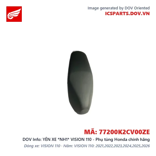 YÊN XE *NH1* VISION 110 - Phụ tùng Honda chính hãng