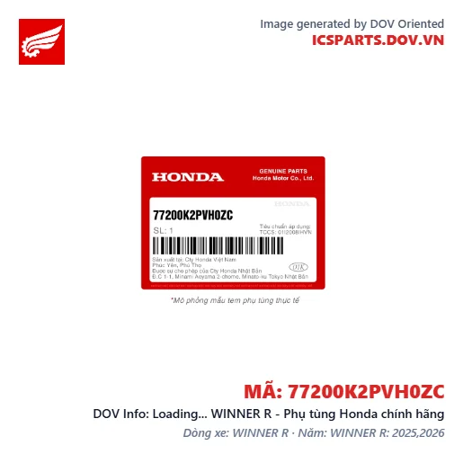 Loading... WINNER R - Phụ tùng Honda chính hãng