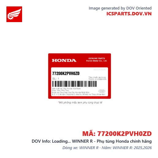 Loading... WINNER R - Phụ tùng Honda chính hãng