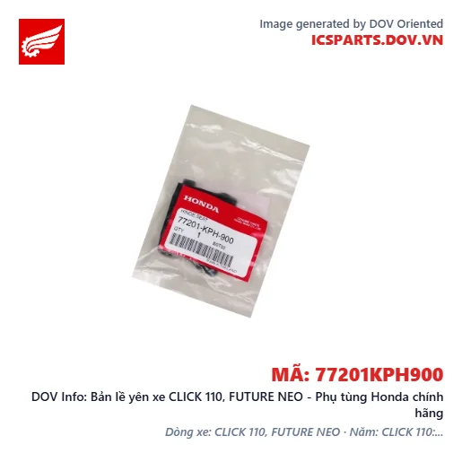 Bản lề yên xe CLICK 110, FUTURE NEO - Phụ tùng Honda chính hãng