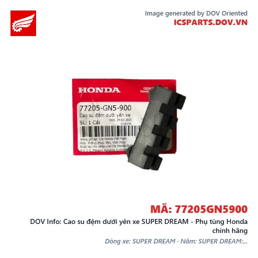 Cao su đệm dưới yên xe SUPER DREAM - Phụ tùng Honda chính hãng