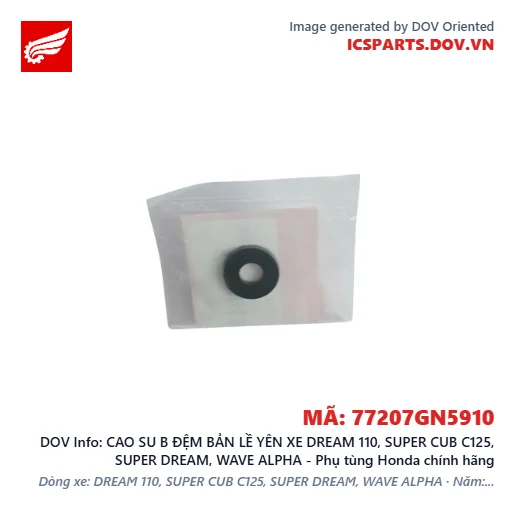 CAO SU B ĐỆM BẢN LỀ YÊN XE DREAM 110, SUPER CUB C125, SUPER DREAM, WAVE ALPHA - Phụ tùng Honda chính hãng