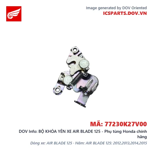 BỘ KHÓA YÊN XE AIR BLADE 125 - Phụ tùng Honda chính hãng
