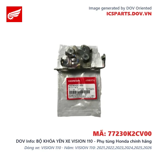 BỘ KHÓA YÊN XE VISION 110 - Phụ tùng Honda chính hãng