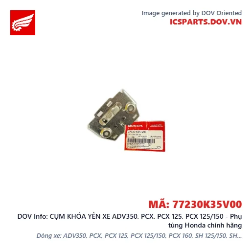 CỤM KHÓA YÊN XE ADV350, PCX, PCX 125, PCX 125/150 - Phụ tùng Honda chính hãng