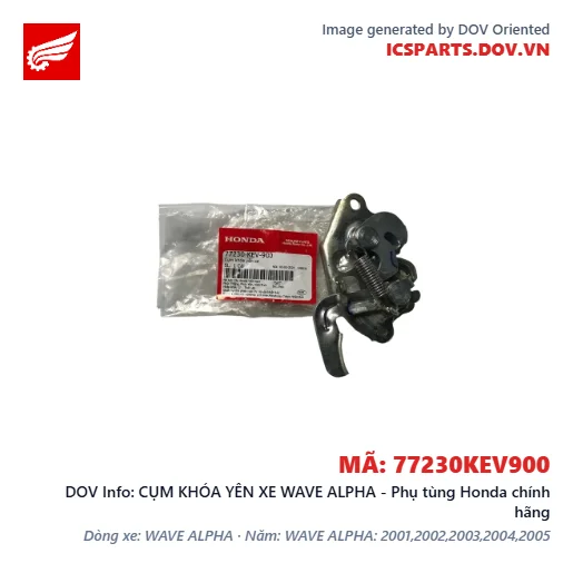 CỤM KHÓA YÊN XE WAVE ALPHA - Phụ tùng Honda chính hãng
