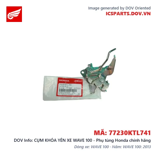 CỤM KHÓA YÊN XE WAVE 100 - Phụ tùng Honda chính hãng