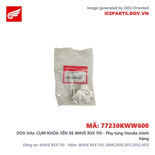 CỤM KHÓA YÊN XE WAVE RSX 110 - Phụ tùng Honda chính hãng