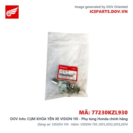 CỤM KHÓA YÊN XE VISION 110 - Phụ tùng Honda chính hãng