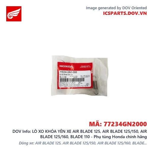 LÒ XO KHÓA YÊN XE AIR BLADE 125, AIR BLADE 125/150, AIR BLADE 125/160, BLADE 110 - Phụ tùng Honda chính hãng
