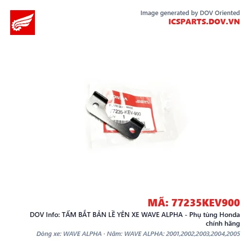 TẤM BẮT BẢN LỀ YÊN XE WAVE ALPHA - Phụ tùng Honda chính hãng
