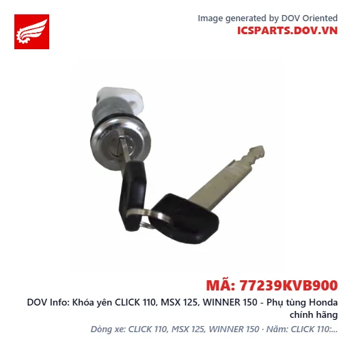 Khóa yên CLICK 110, MSX 125, WINNER 150 - Phụ tùng Honda chính hãng