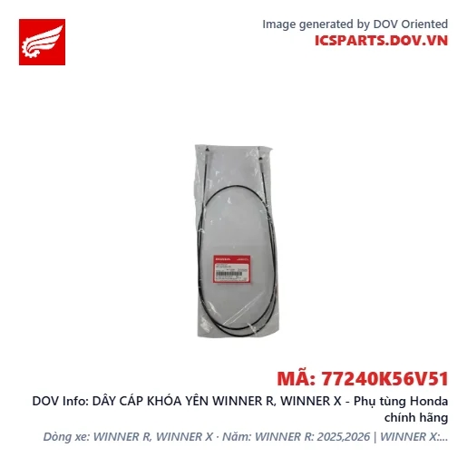 DÂY CÁP KHÓA YÊN WINNER R, WINNER X - Phụ tùng Honda chính hãng