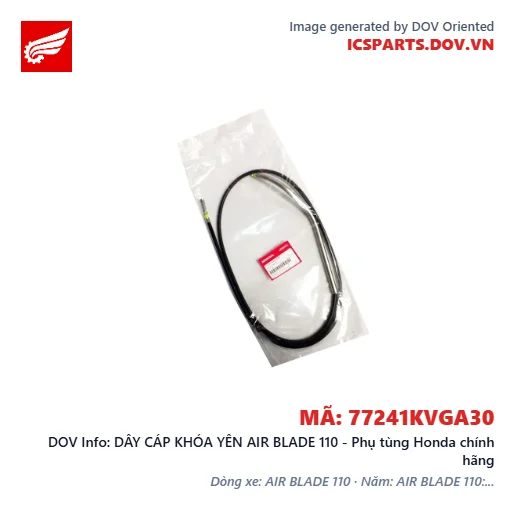 DÂY CÁP KHÓA YÊN AIR BLADE 110 - Phụ tùng Honda chính hãng