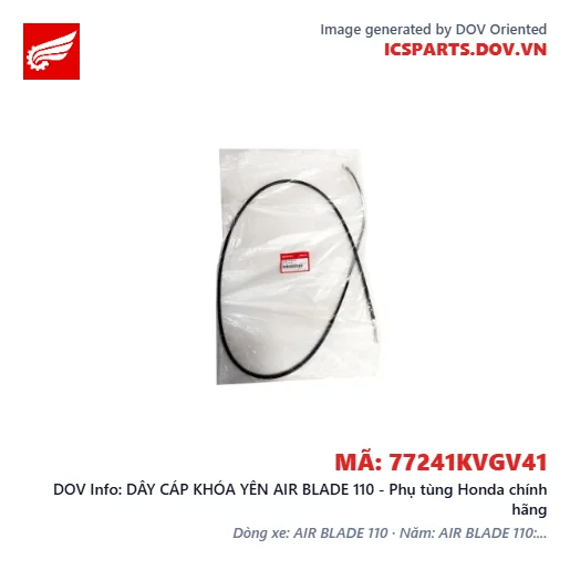 DÂY CÁP KHÓA YÊN AIR BLADE 110 - Phụ tùng Honda chính hãng