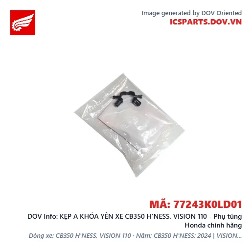KẸP A KHÓA YÊN XE CB350 H'NESS, VISION 110 - Phụ tùng Honda chính hãng