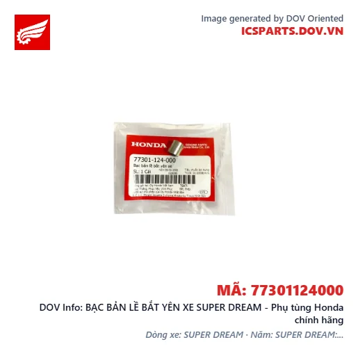 BẠC BẢN LỀ BẮT YÊN XE SUPER DREAM - Phụ tùng Honda chính hãng
