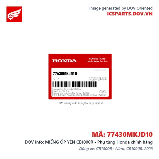 MIẾNG ỐP YÊN CB1000R - Phụ tùng Honda chính hãng