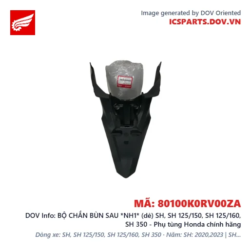 BỘ CHẮN BÙN SAU *NH1* (dè) SH, SH 125/150, SH 125/160, SH 350 - Phụ tùng Honda chính hãng