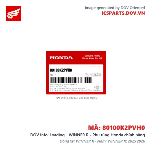 Loading... WINNER R - Phụ tùng Honda chính hãng