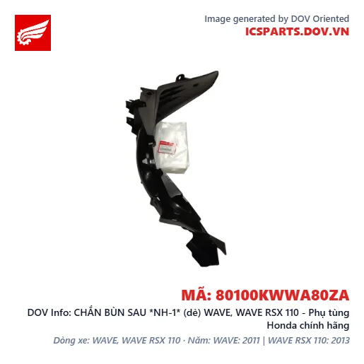 CHẮN BÙN SAU *NH-1* (dè) WAVE, WAVE RSX 110 - Phụ tùng Honda chính hãng