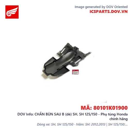 CHẮN BÙN SAU B (dè) SH, SH 125/150 - Phụ tùng Honda chính hãng