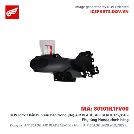 Chắn bùn sau bên trong (dè) AIR BLADE, AIR BLADE 125/150 - Phụ tùng Honda chính hãng