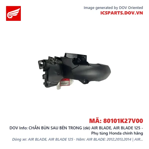 CHẮN BÙN SAU BÊN TRONG (dè) AIR BLADE, AIR BLADE 125 - Phụ tùng Honda chính hãng
