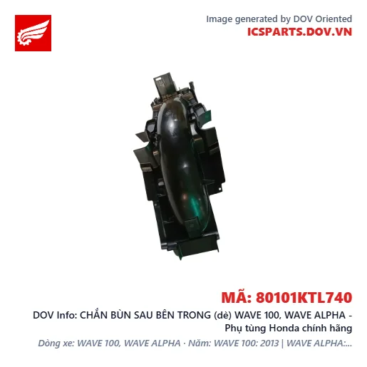 CHẮN BÙN SAU BÊN TRONG (dè) WAVE 100, WAVE ALPHA - Phụ tùng Honda chính hãng