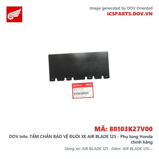 TẤM CHẮN BẢO VỆ ĐUÔI XE AIR BLADE 125 - Phụ tùng Honda chính hãng