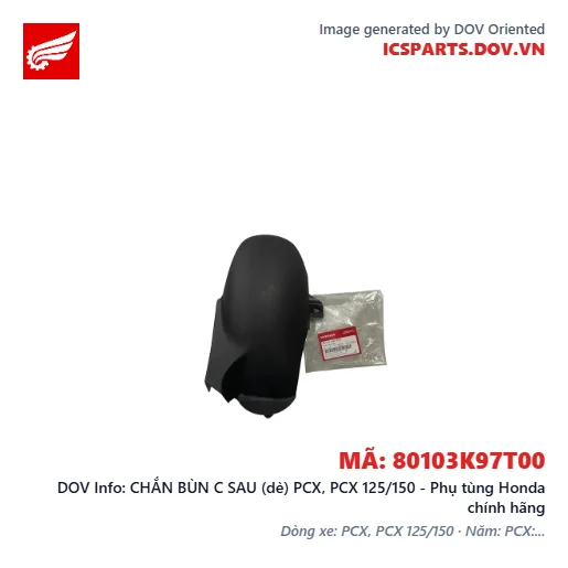 CHẮN BÙN C SAU (dè) PCX, PCX 125/150 - Phụ tùng Honda chính hãng