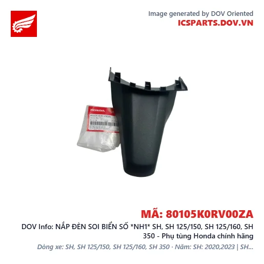NẮP ĐÈN SOI BIỂN SỐ *NH1* SH, SH 125/150, SH 125/160, SH 350 - Phụ tùng Honda chính hãng