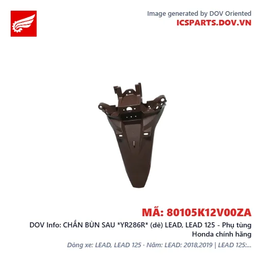 CHẮN BÙN SAU *YR286R* (dè) LEAD, LEAD 125 - Phụ tùng Honda chính hãng