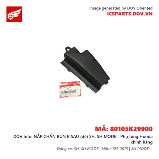 NẮP CHẮN BÙN B SAU (dè) SH, SH MODE - Phụ tùng Honda chính hãng
