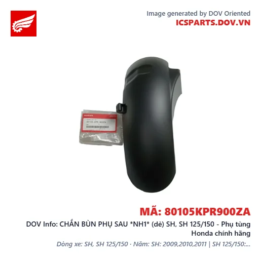CHẮN BÙN PHỤ SAU *NH1* (dè) SH, SH 125/150 - Phụ tùng Honda chính hãng