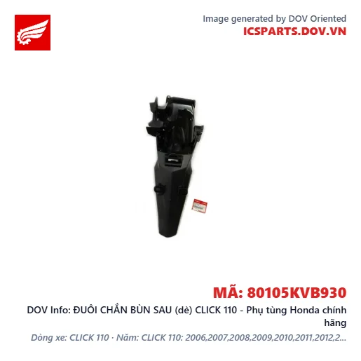 ĐUÔI CHẮN BÙN SAU (dè) CLICK 110 - Phụ tùng Honda chính hãng