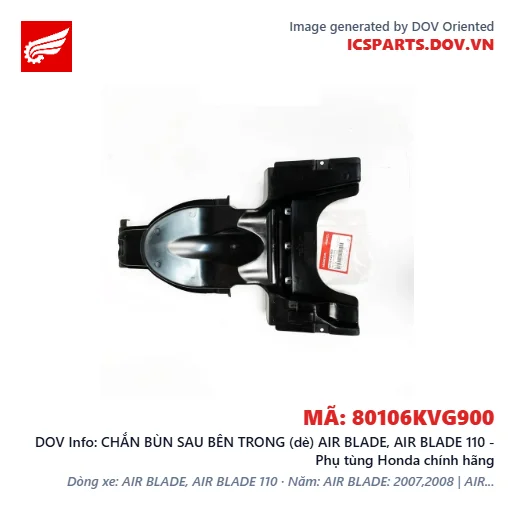 CHẮN BÙN SAU BÊN TRONG (dè) AIR BLADE, AIR BLADE 110 - Phụ tùng Honda chính hãng