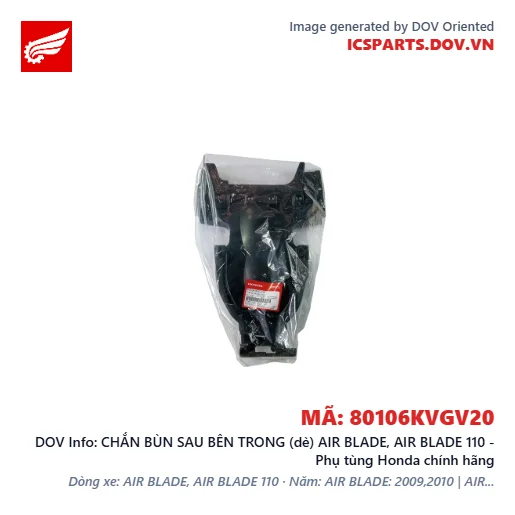 CHẮN BÙN SAU BÊN TRONG (dè) AIR BLADE, AIR BLADE 110 - Phụ tùng Honda chính hãng