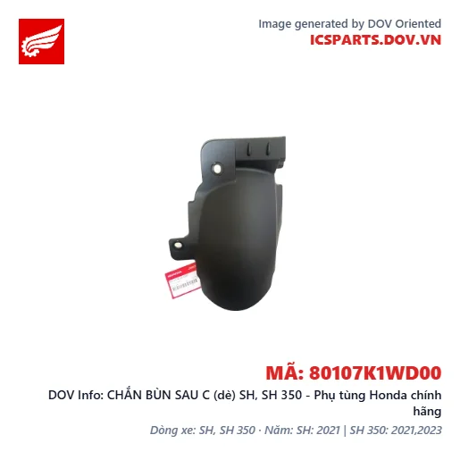 CHẮN BÙN SAU C (dè) SH, SH 350 - Phụ tùng Honda chính hãng