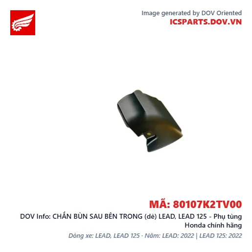 CHẮN BÙN SAU BÊN TRONG (dè) LEAD, LEAD 125 - Phụ tùng Honda chính hãng